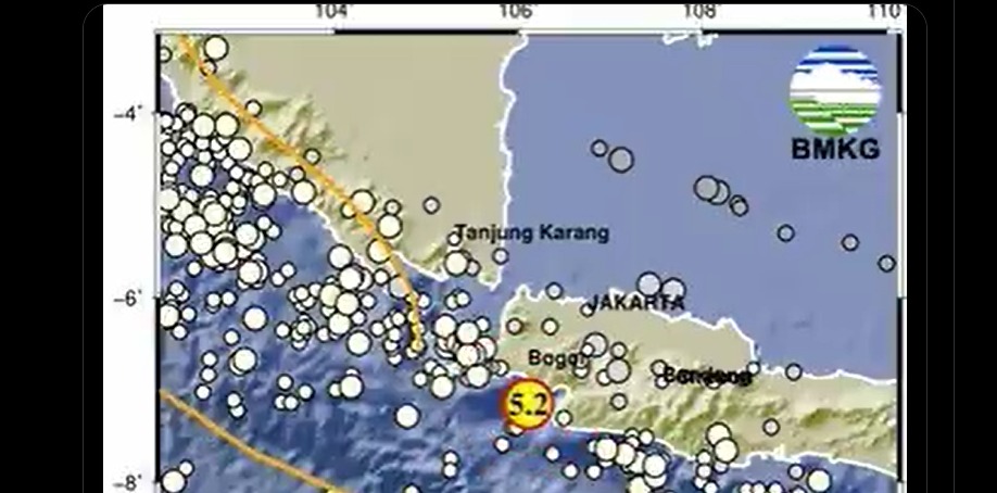 Gempa Bayah Banten Magnitudo 5,2, Guncangan Terasa hingga Bogor, Ini Data BMKG